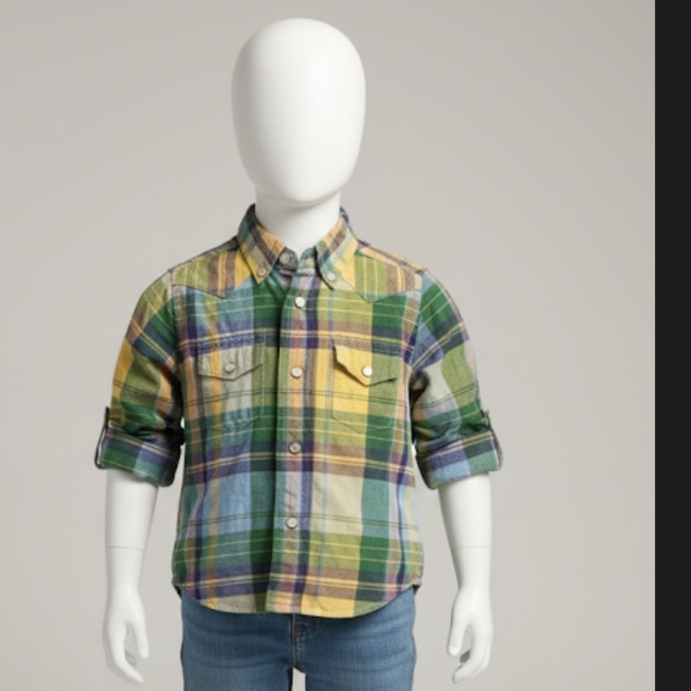 Ralph Lauren Vibrant Multicolor Plaid Snap-Front Shirt. 🏇🏻🐎